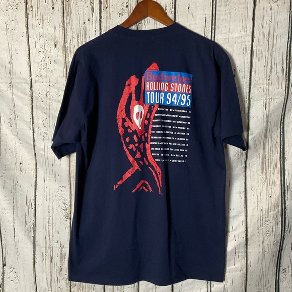 Authentic Vintage 90s Rolling Stones Voodoo Lounge Budweiser Tour Shirt XL - Picture 4 of 5